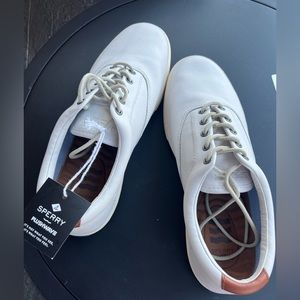 White leather Sperry Plushwave boat shoe - NWT